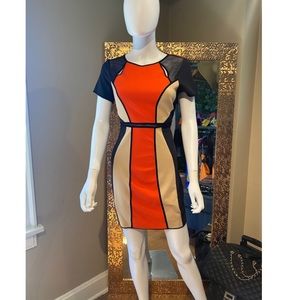 Color block cut out dress